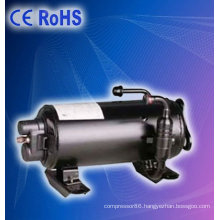 Roof top mounted compressor for automotive a/c of military vehicle tank